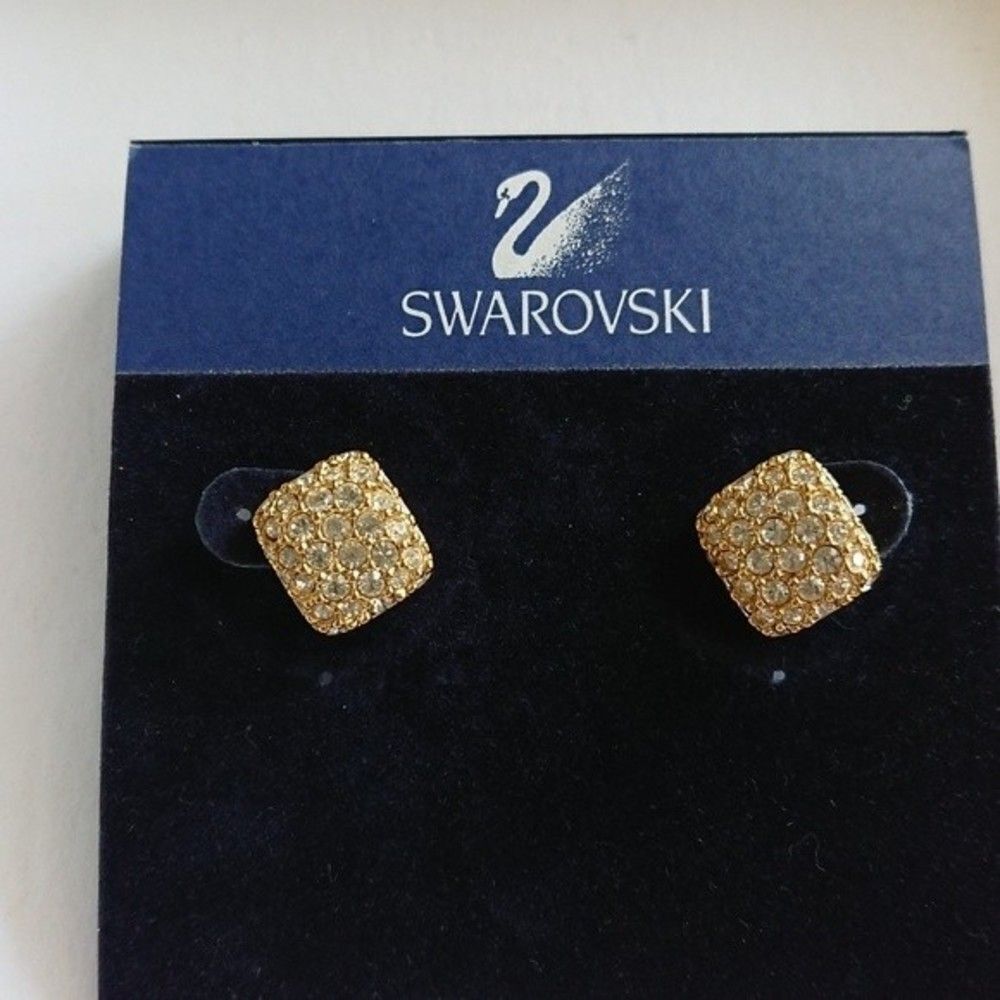 Swarovski crystal square stud earrings